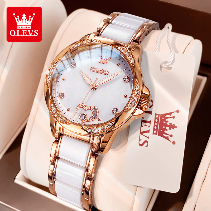 Open Heart Watch - OLEVS 6631 ساعة نسائية ميكانيكية أوتوماتيكية