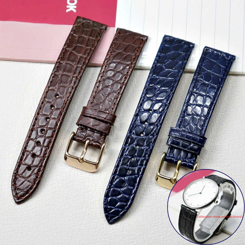 Cartier Watch Santos - رقيقة التمساح حزام من الجلد الطبيعي