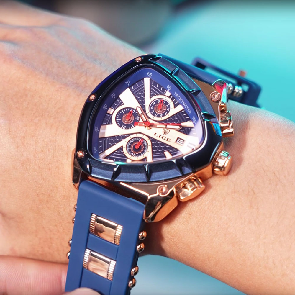ساعة يد رجالية أنيقة من LIGE ب - مراجعة Watch Triangle Luxury وسعره
