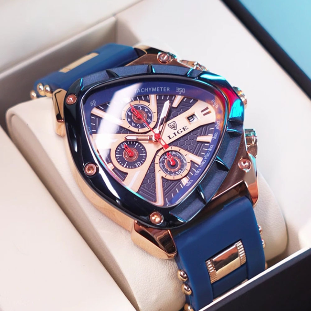 ساعة يد رجالية أنيقة من LIGE ب - مراجعة Watch Triangle Luxury وسعره