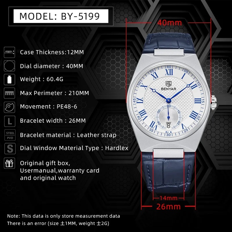 ساعة BENYAR 2027 للرجال، ساعة  - مراجعة Luxury Watch Store وسعره