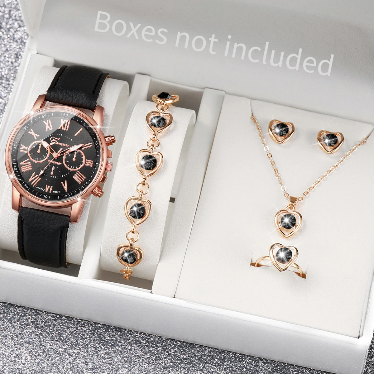 مجموعة مجوهرات وساعة كريستال و - مراجعة Open Heart Watch وسعره