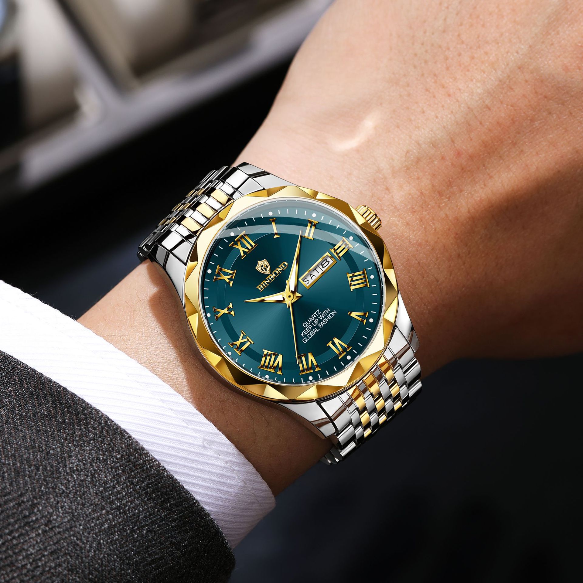 ساعة يد كوارتز فاخرة من BINBON - مراجعة Luxury Watch Organizer For Men وسعره